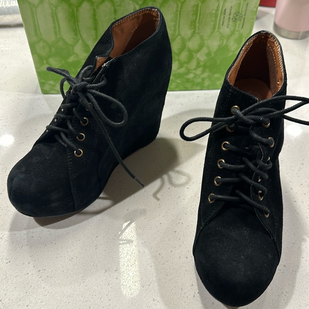 Jeffery Campbell black lace up platform bootie